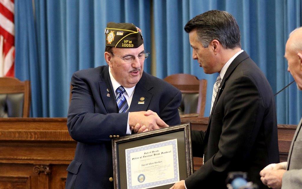 Governor Sandoval Recognizes and Honors U.S. Army Veteran  for Selfless Service