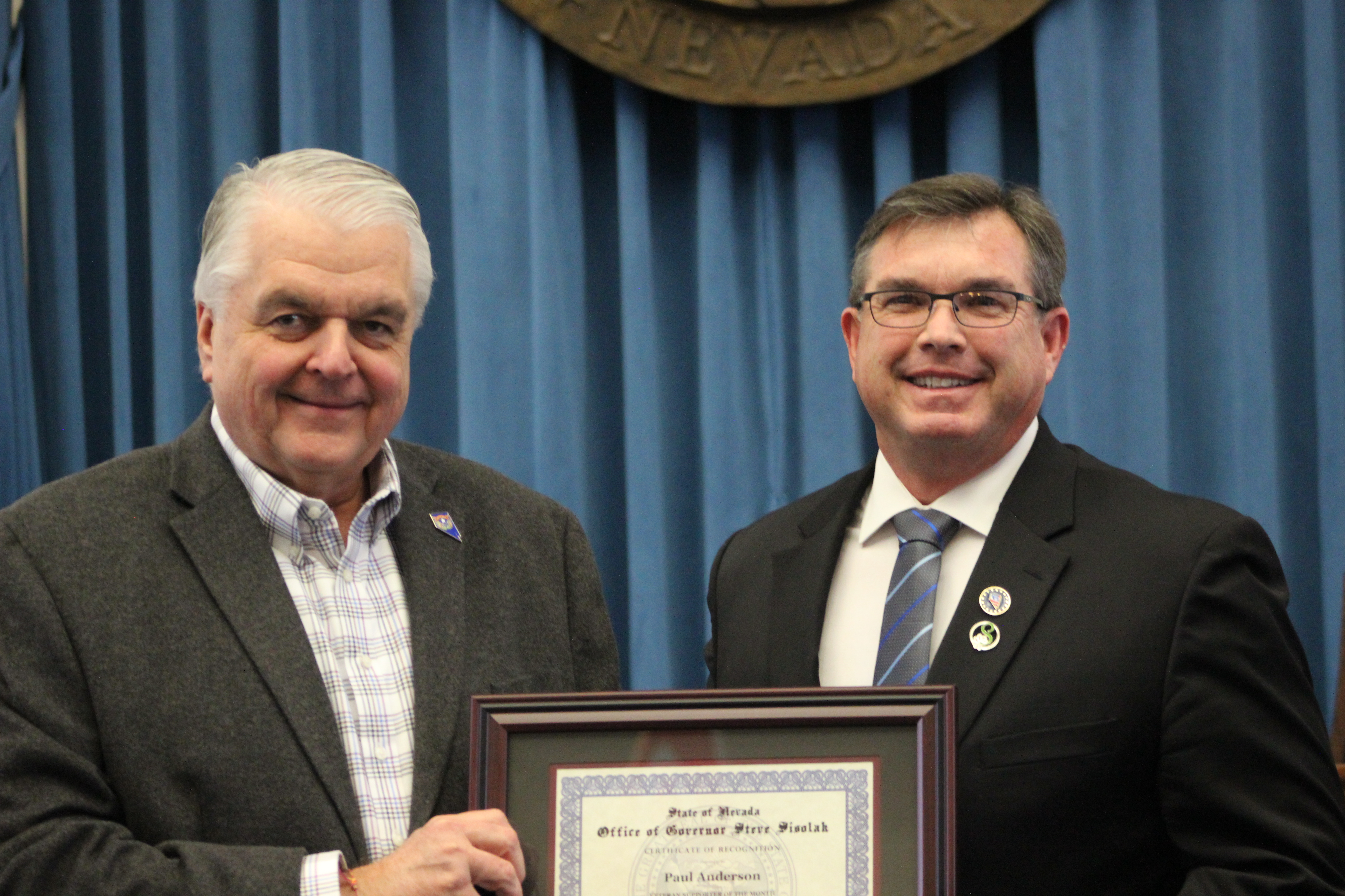 Andy LePeilbet and Paul Anderson Receive Special Honor and Recognition -  Nevada Department of Veterans Services
