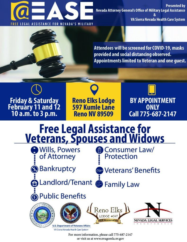 Free Legal Clinic for Veterans, Veteran Spouses and Widows