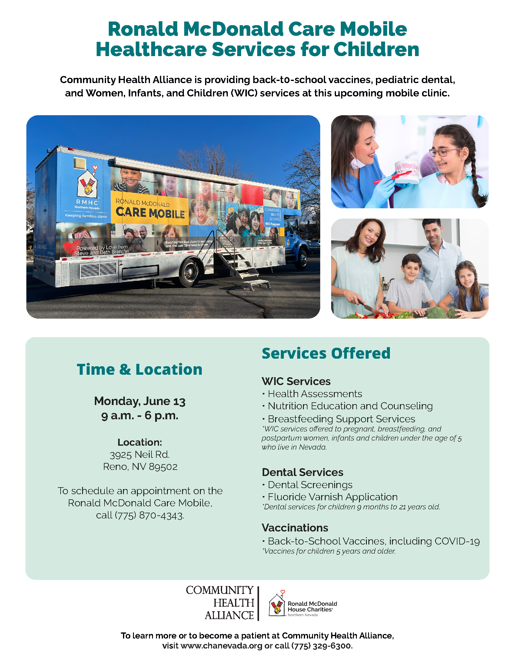 Ronald McDonald Care Mobile Healthcare Services for Children- Community Health Alliance