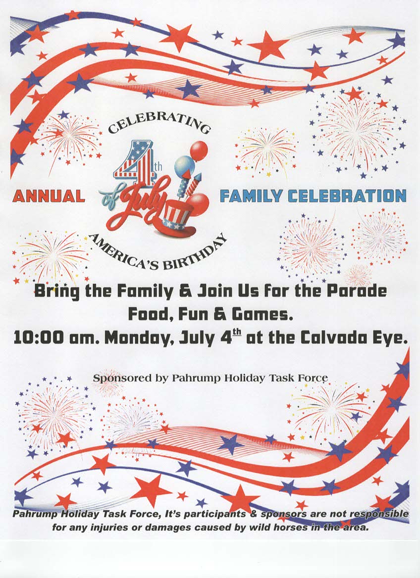 Annual 4th of July Family Celebration- Pahrump NV