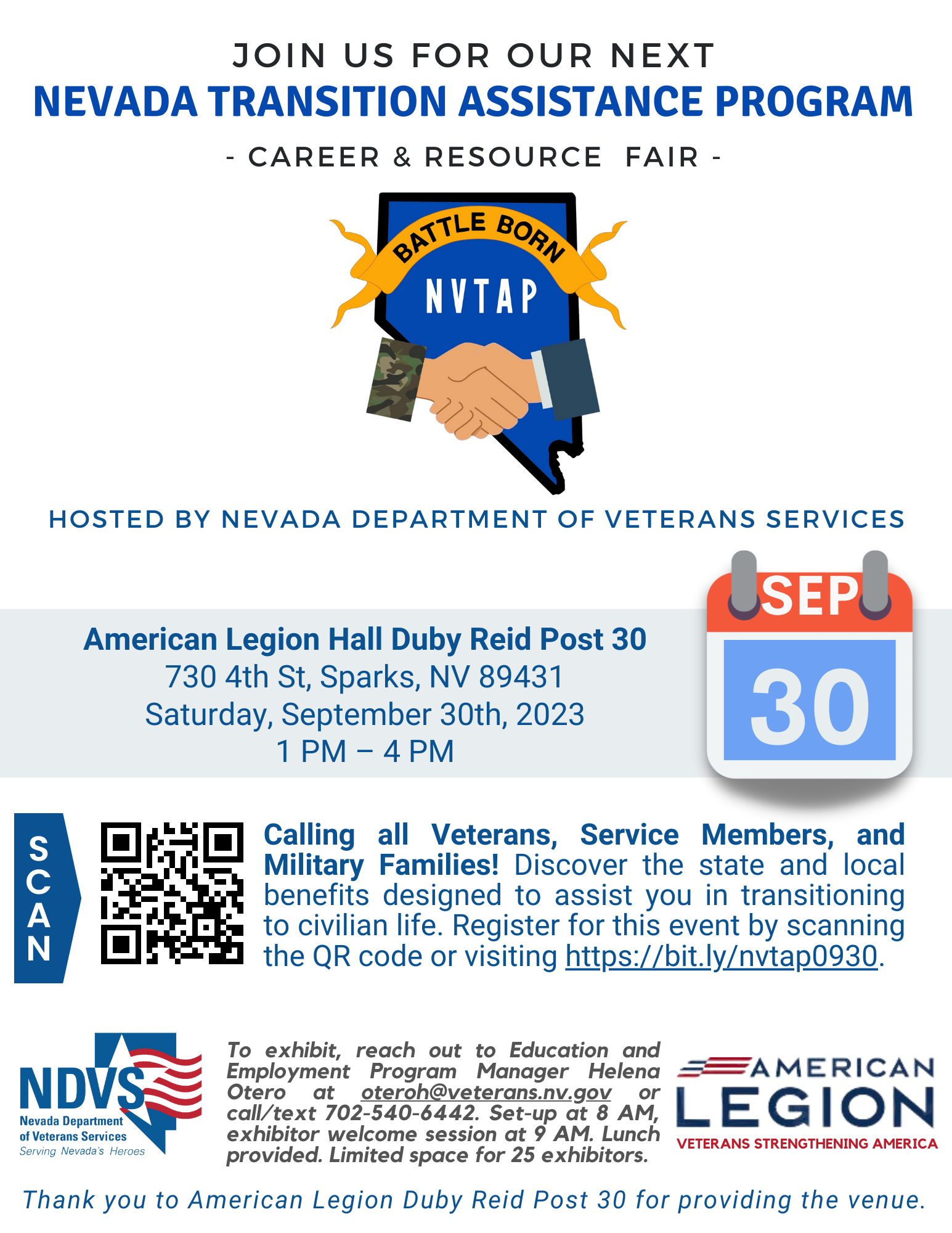 Nevada Transition Assistance Program NVTAP Event Nevada Department   NVTAP FLYER 9.30 