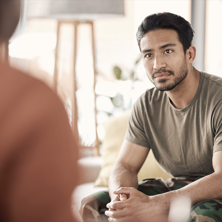 veteran having conversation