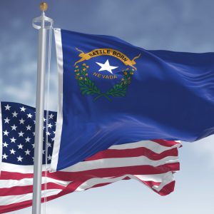 nevada and US flags